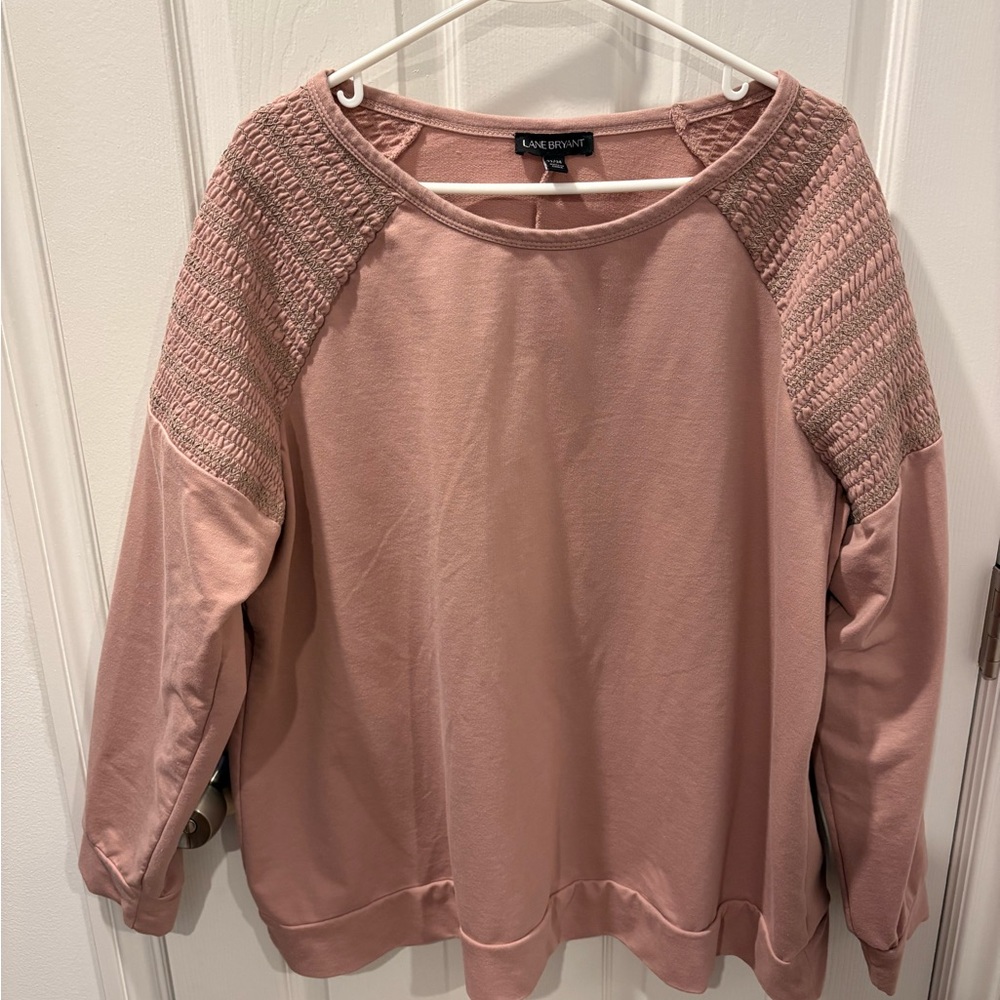 Lane Bryant Crew Neck Mauve Dusty Rose Pink Sweatshirt Size 22/24